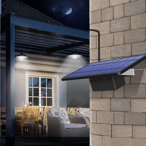 Vista 4 de ABZXT Luces solares colgantes mejoradas de doble bombilla, luces IP65 impermeables, lámpara automática del atardecer al amanecer con control remoto