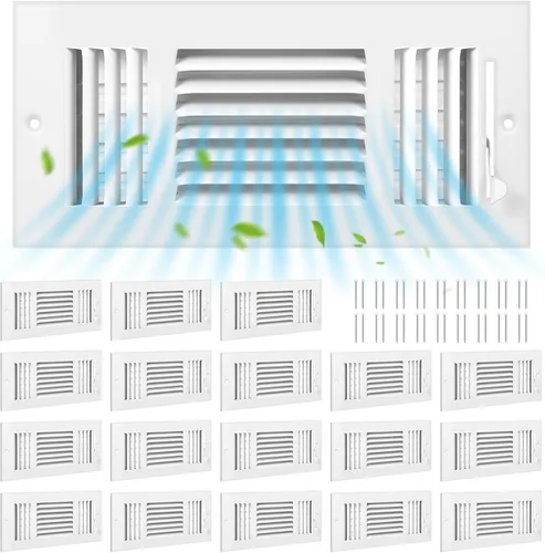 Vista 8 de Zonon 10 cubiertas de ventilación de techo de 6 x 10 pulgadas, 3 vías para pared lateral, registro de techo, cubierta de ventilación de aire