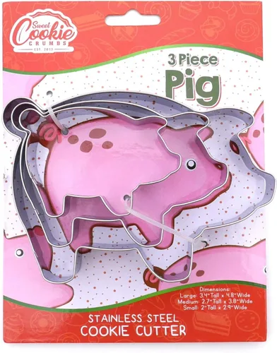 Juego de cortadores de galletas de cerdo, utensilios de cocina afilados y de acero inoxidable, un ajuste divertido para sándwiches, panqueques,