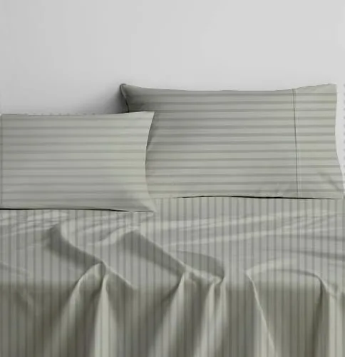 Vista 12 de Rajlinen Juego de sábanas de 4 piezas tamaño individual, juego de sábanas 100% algodón, sábanas de lujo para hotel con bolsillos profundos de hasta