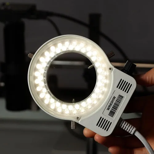 Vista 2 de Kit de microscopio LED para microscopio iluminador de luz de anillo para microscopio lámpara ajustable microscopio industrial cámara fuente de luz