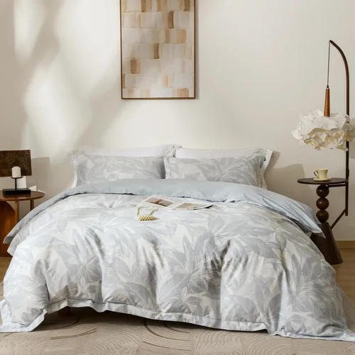 Vista 14 de OAITE - Juego de funda de edredón de 100% algodón con patrón floral, juego de ropa de cama suave que incluye 3 piezas