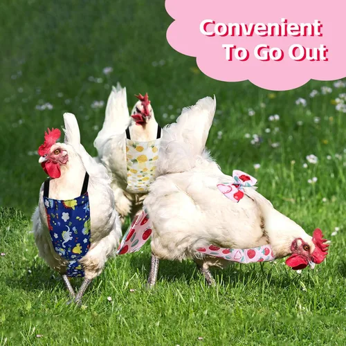 Vista 6 de 3 piezas de pañales de pollo para gallinas, pañales para mascotas, pañales reutilizables para pollo, accesorios de ropa con pajarita para aves