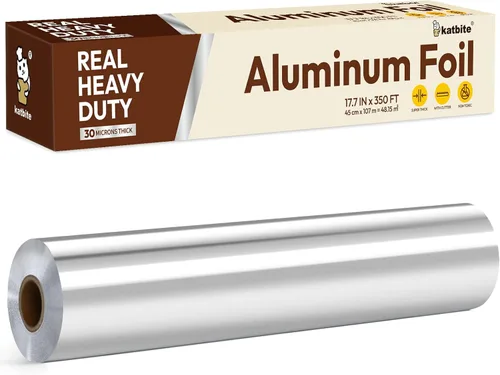 Vista 9 de Katbite Rollo de papel de aluminio - 12 pulgadas x 60 pies, 60 pies cuadrados, rollo antiadherente resistente con cortador portátil
