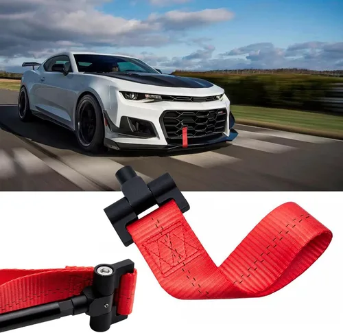 Vista 6 de Xotic Tech - Correa de remolque negra con adaptador de orificio de remolque compatible con Chevrolet Camaro 2016 2017 2018 2019 2020 2021 2022 2023