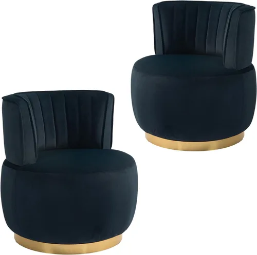 Vista 15 de Silla giratoria de terciopelo, sillón giratorio tapizado de 360 grados, moderno y cómodo sillón redondo para sala de estar pequeña, dormitorio