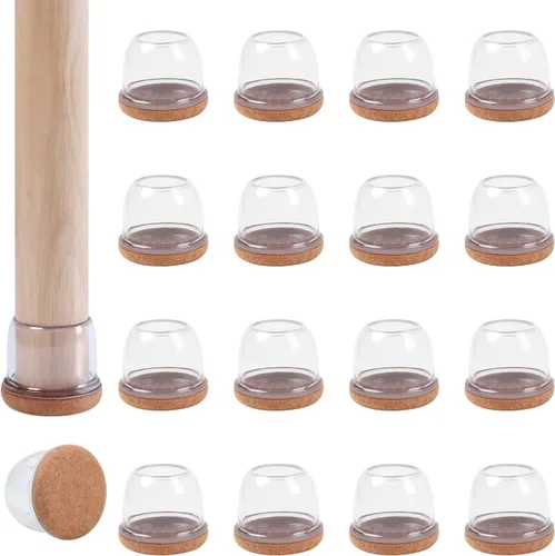 Vista 32 de Ezprotekt 16 piezas de protectores de patas de silla de silicona rectangulares, cubiertas de patas de muebles de fieltro rectangulares negras