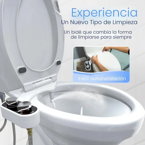 Vista 7 de CLEAR REAR Accesorio de bidé para asiento de inodoro - No eléctrico, boquilla doble autolimpiante, presión de agua ajustable, lavado trasero