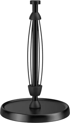Soporte para toallas de papel en encimera, desgarre con una mano, acero inoxidable, base con peso, negro, soporte para rollo de toallas de papel con