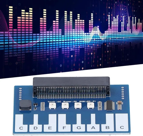 Vista 4 de Mini módulo de piano, mini módulo de piano para micro:bit, mini módulo de piano placa de expansión controlador táctil capacitivo TTP229 I2C interfaz