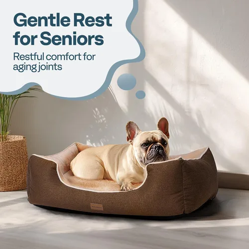 Vista 2 de Cama ortopédica para perros de tamaño mediano con funda extraíble lavable, base impermeable y antideslizante, sofá para gatos, cómoda cama