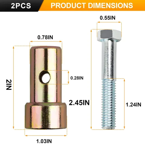 Vista 2 de 11398 Kit de pernos de mango y enchufe para componentes de freno Tapco, 3/8-16 x 2-1/4 pulgadas, 10818 para piezas de freno tapco, reemplazo