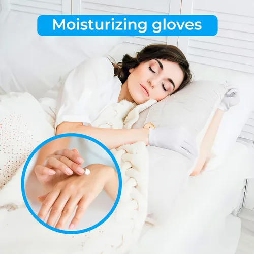 Vista 4 de Guantes 100% algodón, 3 pares de guantes de algodón blanco para mujeres, manos secas, eczema, para servir – Guantes de inspección de joyas