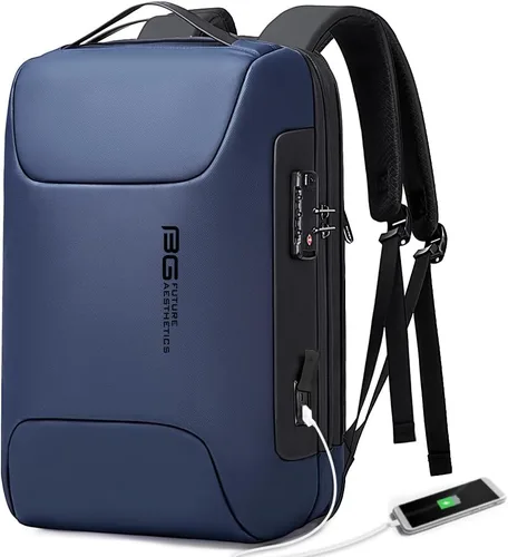 Vista 7 de BANGE Mochila para laptop Tech para hombre y mujer, Negro, Estándar, Computadora portátil