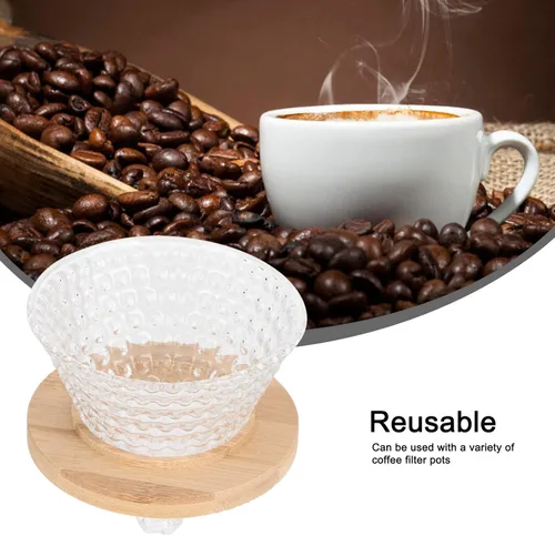 Vista 3 de Lazmin112 Gotero de café para verter sobre café, de vidrio reutilizable, embudo para cafetera, hervidor de agua, accesorios para cafetera