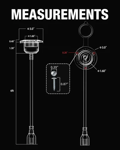 Vista 8 de Enchufe de puerto de CA de 20 A 125 V, enchufe de entrada de alimentación de alta resistencia de 12 AWG con adaptador de hoja en T 5 en 1 y cable