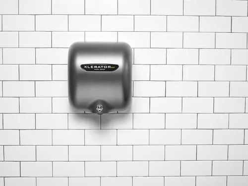 Vista 5 de XLERATOR Excel Dryer XL-GR-ECO-1.1N Secador de manos automático, montaje en superficie, cubierta fundida, pintura epoxi de grafito texturizado