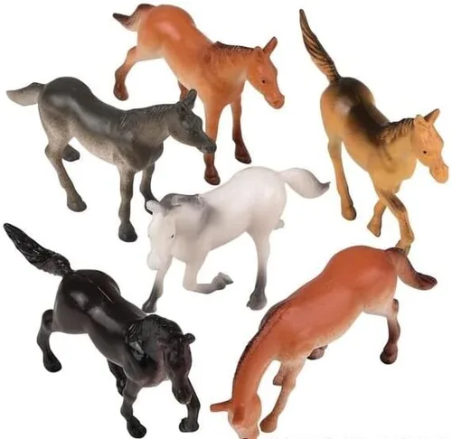 HAPPY DEALS ~ Figuras de caballo | 12 piezas | Juguetes de animales de granja | Tamaño de 2.5 pulgadas