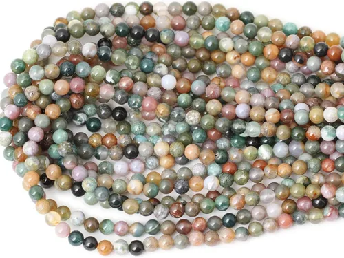 Vista 4 de Cuentas redondas sueltas de ágata estilo antiguo vena de dragón de 6mm, cuentas para diseño de joyas, 60 cuentas Ágata de vena de dragón