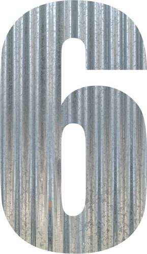Vista 14 de Letra de metal corrugado (6 pulgadas, 0)
