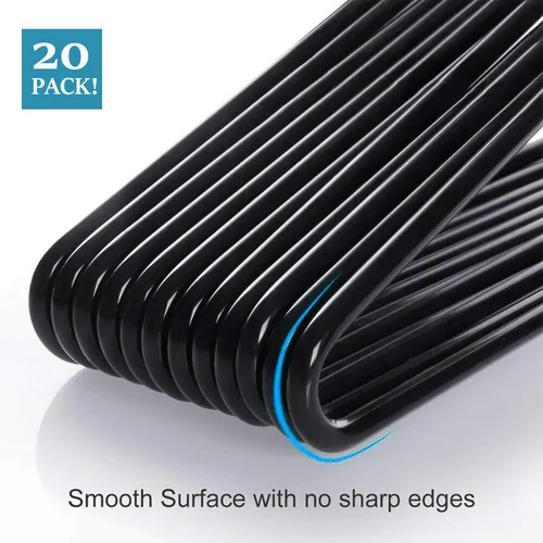 Vista 6 de Percha de metal para pantalones, paquete de 20 perchas de jeans con extremos abiertos, ahorro de espacio para pantalones, mantas, jeans, perchas