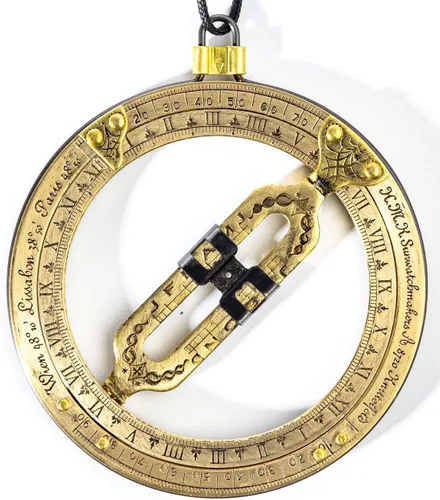 Vista 2 de Stanley London Reloj de sol Kala Pocket Precisión fabricada en Austria Reloj de sol de latón dice la hora solar en cualquier lugar del mundo