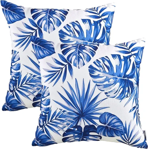 Vista 13 de Paquete de 2 almohadas decorativas impermeables para exteriores e interiores, con relleno, cojines cuadrados de 18 x 18 pulgadas para cama, sofá