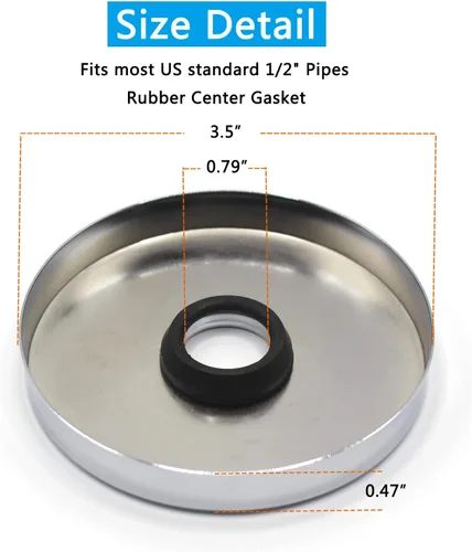 Vista 3 de Wilybeol Brida para brazo de ducha de gran tamaño, placa de repuesto con junta de goma, diámetro total de 3.5 pulgadas, diámetro del orificio