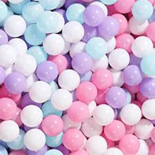 Vista 6 de Conjunto de pelotas de pozo de juego BalanceFrom para niños con bolsa de malla, colores arcoíris o pastel – Plástico a prueba de golpes para pozos