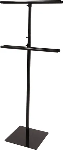 Vista 9 de SSWBasics Adjustable Black Metal Banner Stand - Black - Accommodates 2 x 6' banners