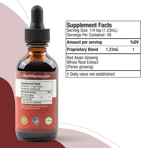 Vista 6 de Ginseng activo Panax rojo coreano con Ginsenósidos naturales - Solución líquida avanzada totalmente natural para una absorción 2 veces mayor - Apoya