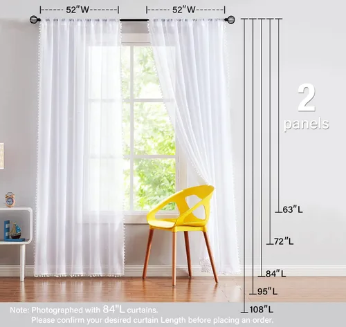 Vista 6 de Treatmentex - Cortinas translúcidas con borlas