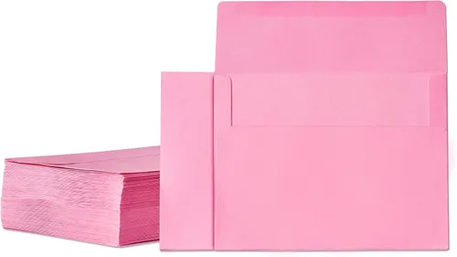 Vista 11 de Sobres de 5 x 7 pulgadas para invitaciones, paquete de 40 sobres A7 para tarjetas de 5 x 7, sobres de invitación de colores, rosa, 5 1/4 x 7 1/4
