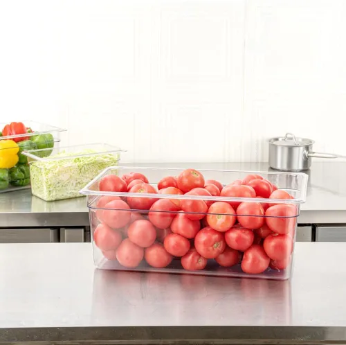 Vista 8 de Restaurantware Met Lux - Contenedor de almacenamiento de alimentos de tamaño completo de 1 8 pulgadas de profundidad, medidas graduadas