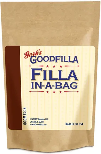 Vista 4 de GoodFIlla Blanco, 12 onzas, polvo de relleno de madera y granos, teñible, pintable, lijable, versátil Cero desperdicio