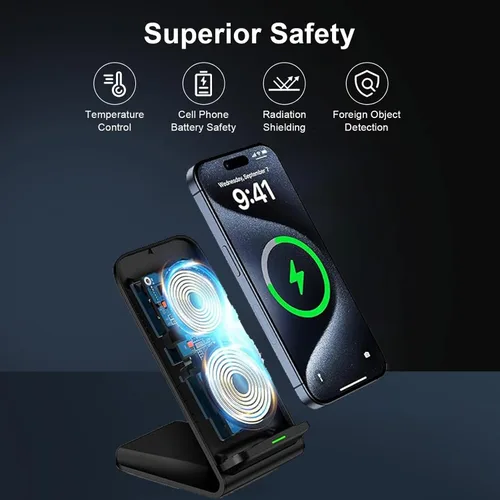 Vista 5 de Samsung S26 S25 Soporte de cargador inalámbrico Cargador de teléfono inalámbrico para Android Samsung Galaxy S25 Ultra S25 Edge S25 Plus S25FE S24FE