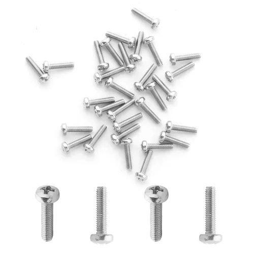 Vista 145 de MroMax 30 tornillos de máquina Phillips de cabeza plana M2 x 0.197 in, acero inoxidable 304 18-8, rosca completa, tornillos de cabeza cruzada gris