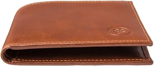 Vista 4 de Maxwell Scott - Cartera plegable de piel de lujo para hombre The Vittore Billetera clásica para recibos, Castaño Bronceado