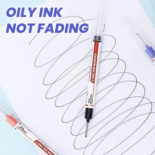 Vista 2 de 5 rotuladores de cabeza larga con agujero profundo, marcadores de alcance profundo de 0.787 pulgadas, herramienta de marcado de marcadores