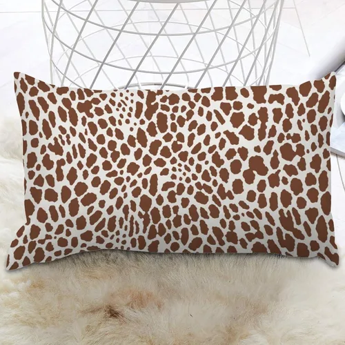 Vista 5 de Lumbar Pillowcases Brown Cheetah Leopard Print Throw Pillow Cover Asian Chinese 12x16 Decorative Pillow Home Cotton Linen Chic Cushion Cases for
