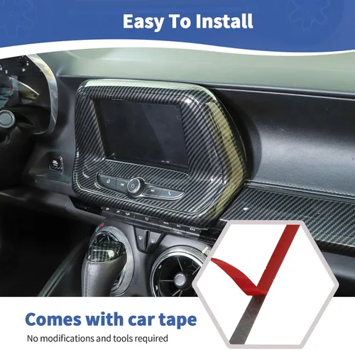 Vista 5 de RT-TCZ para Camaro Radio Cubierta de Pantalla de Visualización de 7" para Chevy Camaro 2016-2024 Accesorios de Interior de Fibra de Carbono Negro