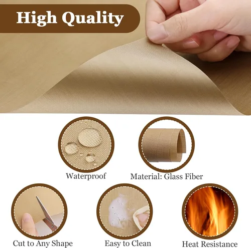 Vista 4 de Selizo Paquete de 5 láminas de teflón para prensa de calor, papel protector de transferencia de calor de gran tamaño resistente al calor para Cricut