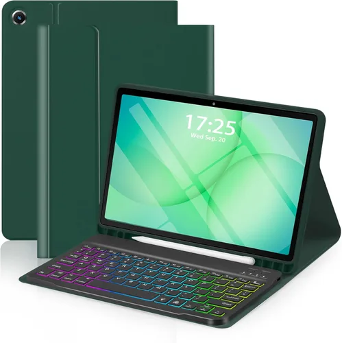 Vista 16 de Funda EAMPANG con teclado ratón para Samsung Galaxy Tab A9 Plus de 11 pulgadas (SM-X210/X215/X216/X218), teclado magnético desmontable USB-C