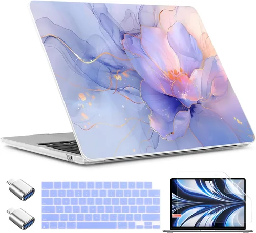 Vista 11 de TWOLSKOO Funda para MacBook Air de 15 pulgadas 2025 2024 2023 Release M4 A3241 M3 A3114 M2 A2941, carcasa rígida de plástico, protector de pantalla