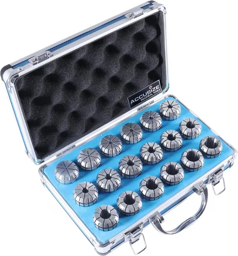 Vista 6 de Accusize Industrial Tools - Juego de pinzas ER32 de precisión, 18 piezas, tamaños de 3/32'' a 25/32'', alta precisión, caja de almacenamiento