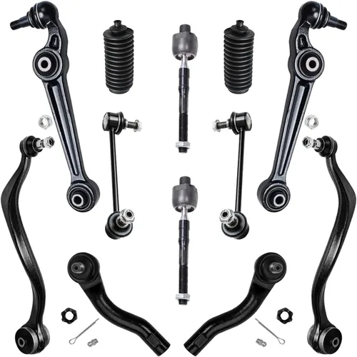 Vista 36 de Detroit Axle – 12 brazos de control superiores e inferiores delanteros con rótulas, barras de unión exteriores e interiores con topes, barras