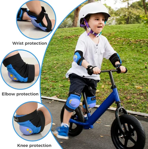 Vista 2 de BOSONER Rodilleras/Coderas/Muñequeras para Niños/Jóvenes de 3-15 Años, Conjunto de Equipo Protector Infantil para Patines, Ciclismo, Bicicleta BMX