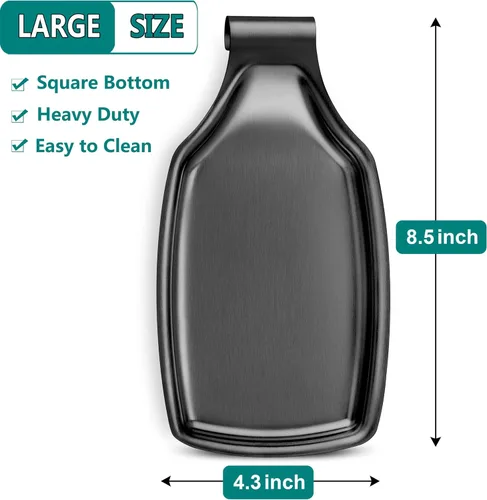 Vista 2 de LIANYU Soporte de cuchara negro para encimera de cocina, cuchara de acero inoxidable para estufa, soporte para utensilios de espátula con parte