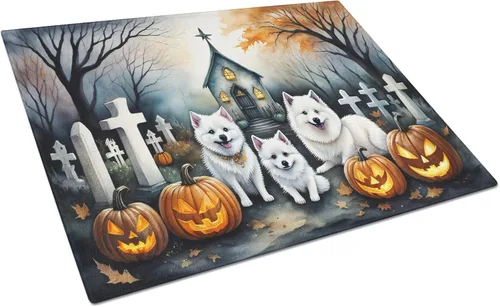 Vista 35 de Caroline's Treasures DAC2001LCB Affenpinscher - Tabla de cortar de vidrio de Halloween espeluznante, grande, decorativa, de vidrio templado, tabla