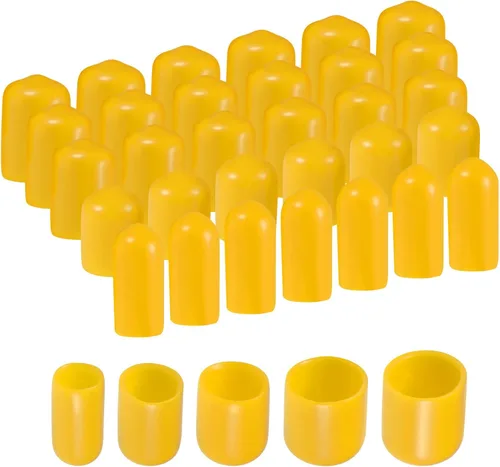 Vista 15 de uxcell 25 tapas redondas de goma de 1/4 pulgadas 3/8 pulgadas 1/2 pulgadas 5/8 pulgadas 3/4 pulgadas negro cubierta de vinilo kit surtido